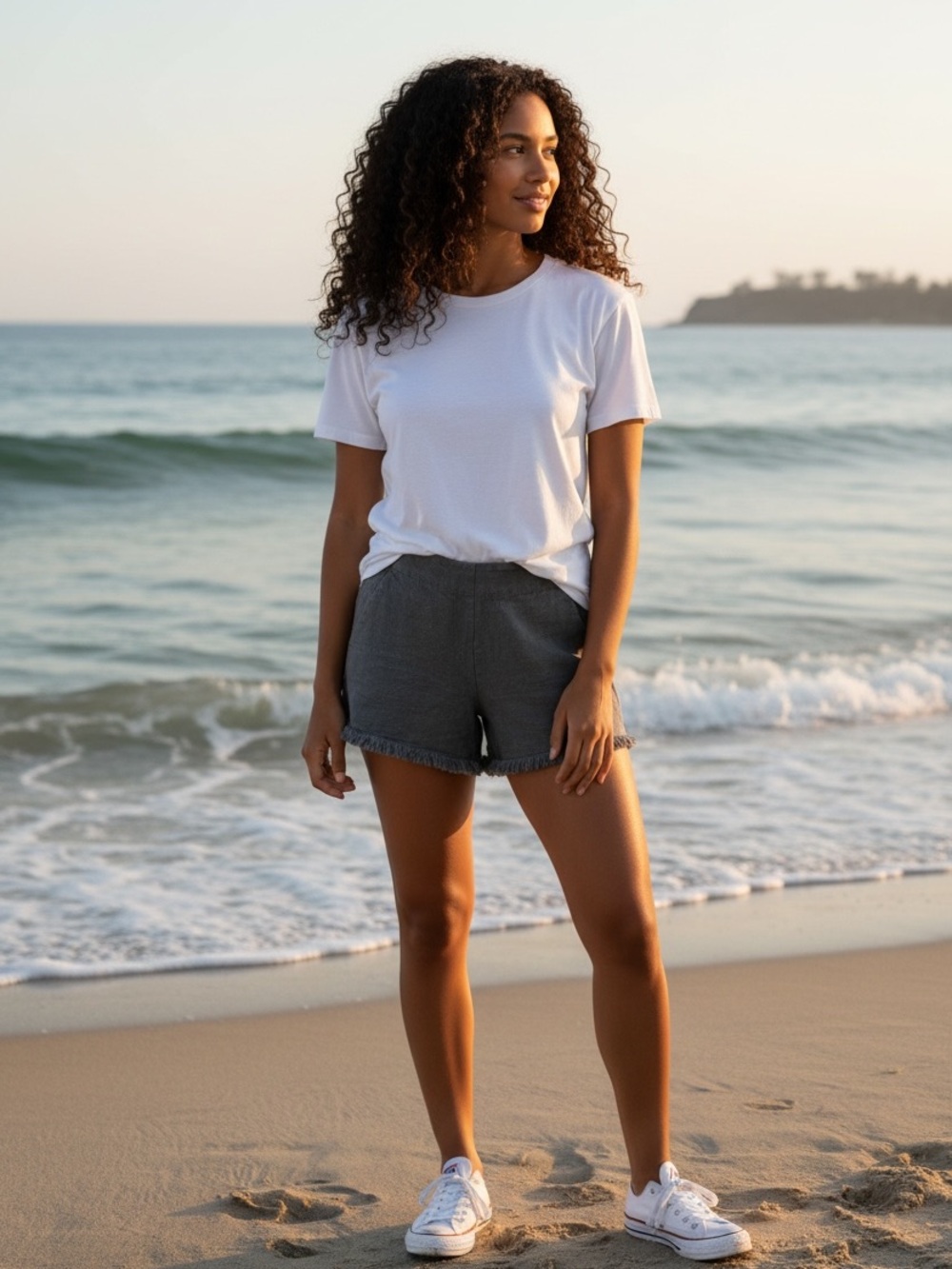 LOFT Women's Black Frayed Hem Jean Shorts